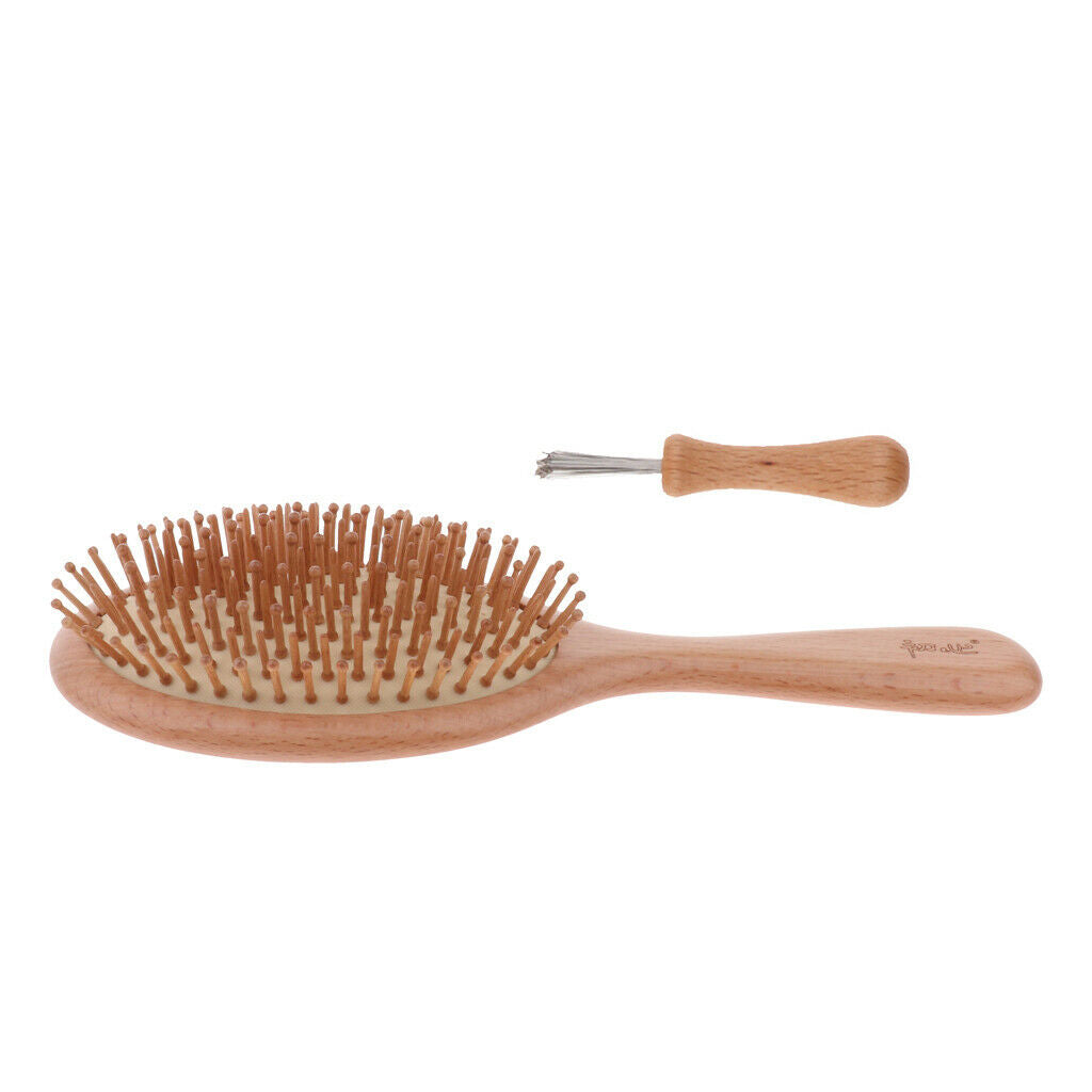 Wood Paddle Brush Massage Scalp Brush For Detangling Men Women Kids Hair 01