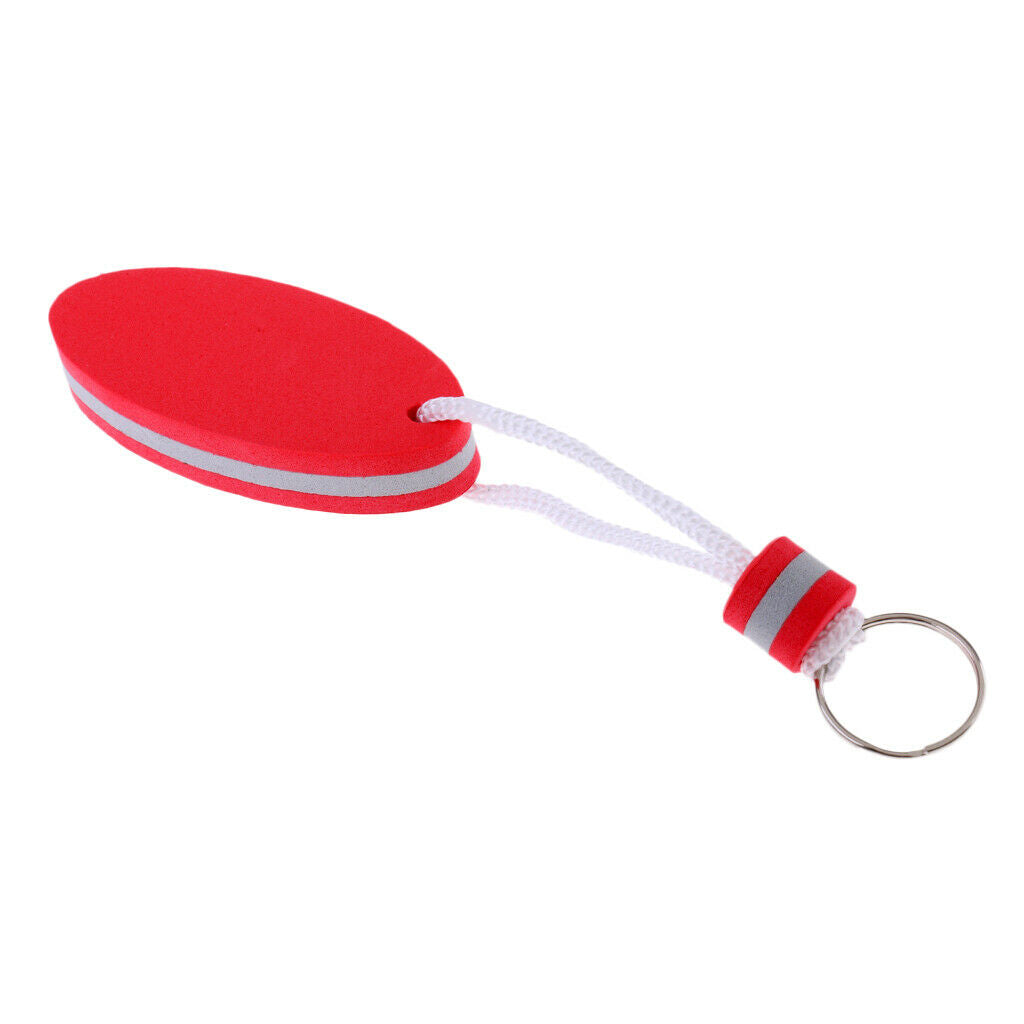 5pcs/set Mixed Color Oval Shaped EVA Foam Floating Key Ring Boat Keychain