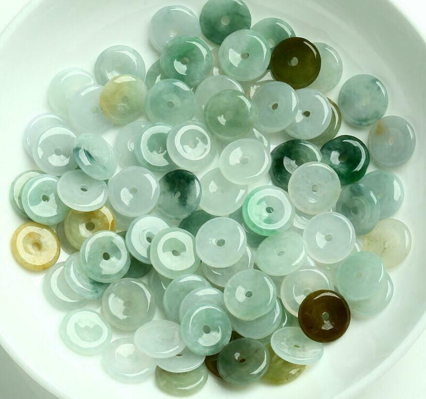 Wholesale 20PCS 10-11mm Natural A grade Jade Jadeite Coin Loose Beads