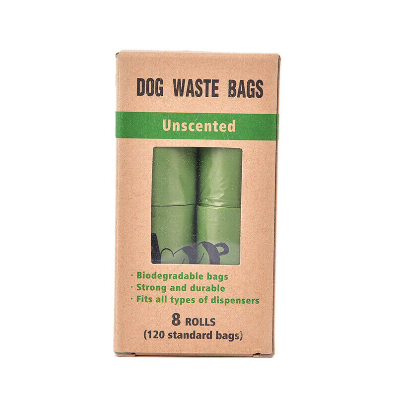 8Rolls/120Pcs Degradable Pet Waste Poop Trash Bags Dog Cat Cleaning Garbage BDA