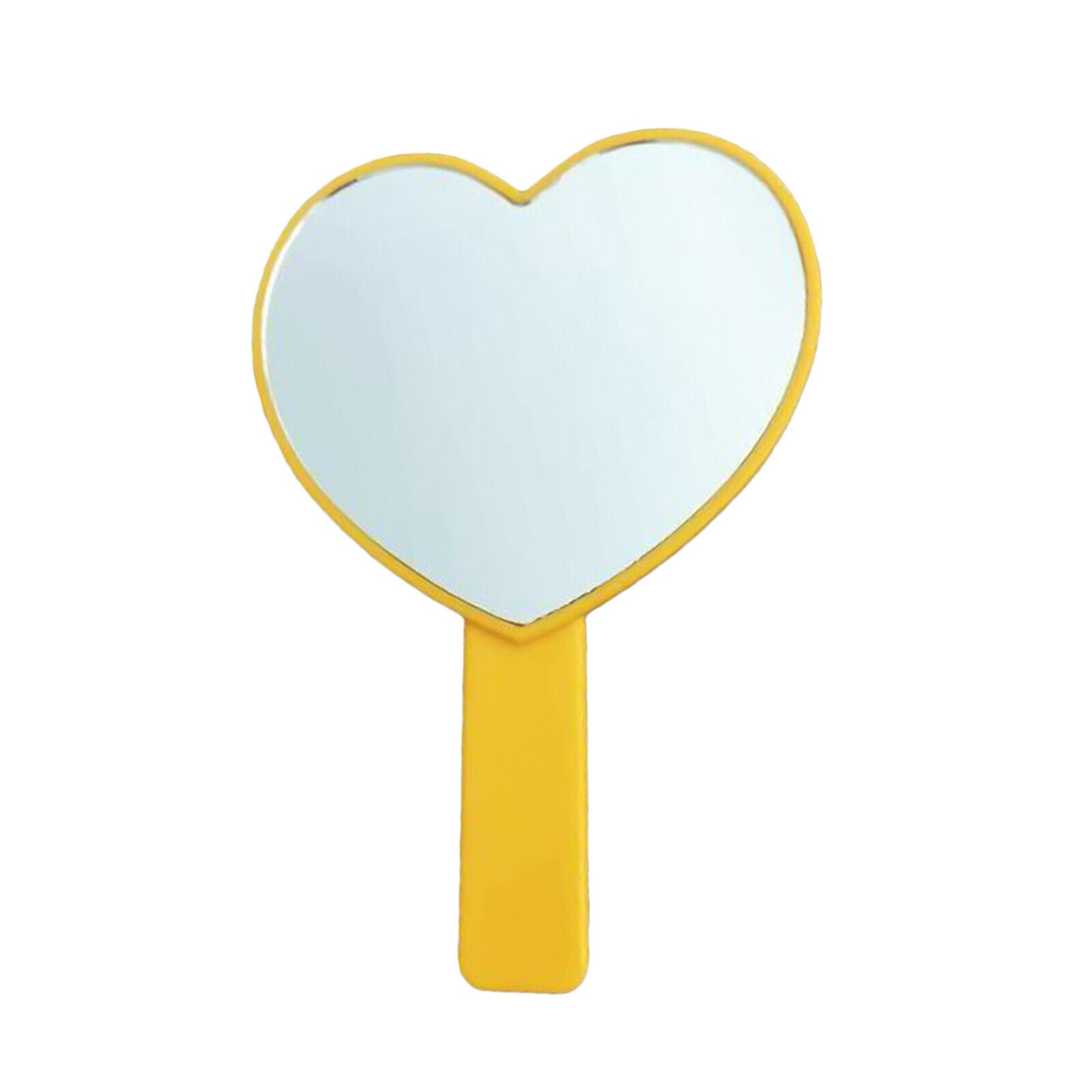 Cute Heart Shaped Mirror Beauty Single Side Look Adorable Design Yellow