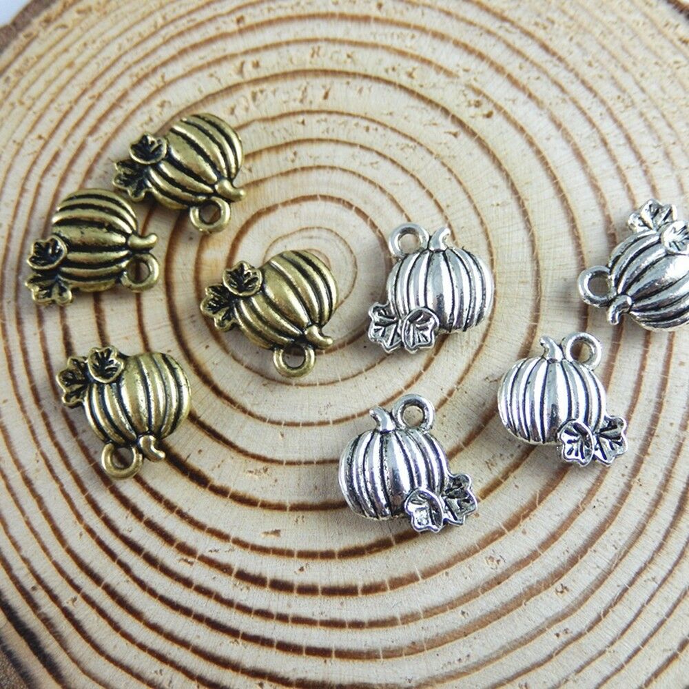100pcs Mix Color Alloy Mini Pumpkin Charms Pendants Jewelry Handmade Crafts