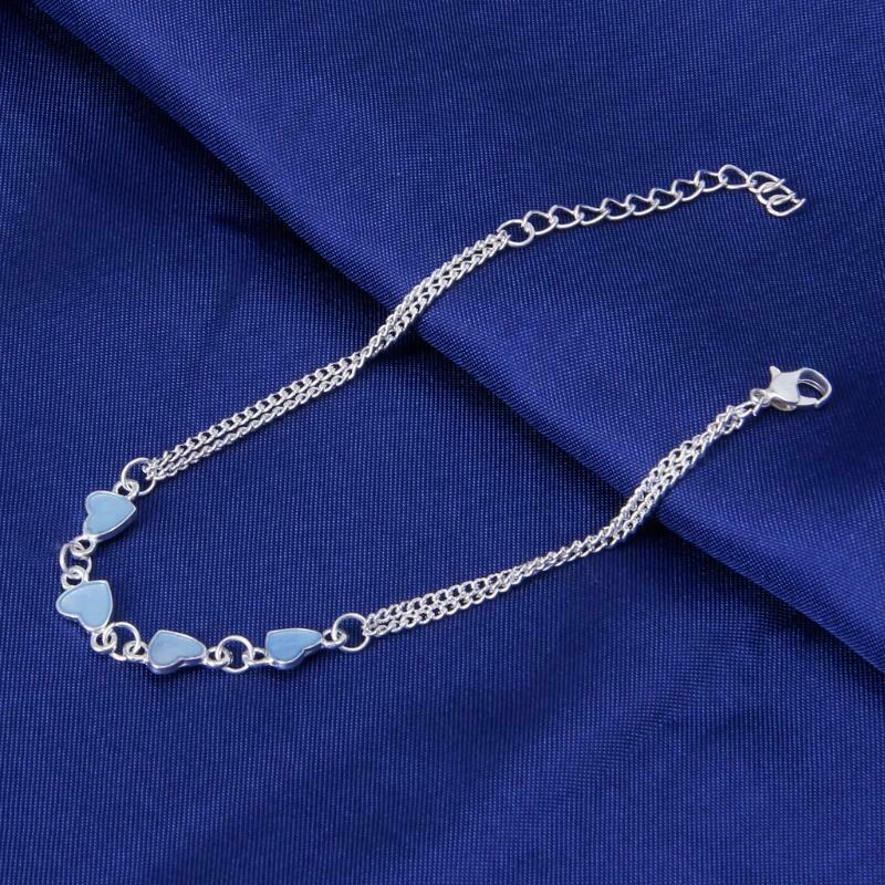 Luminous Heart Bracelets Light Up Anklets Blue Fluorescent Jewelry Glow in Dark