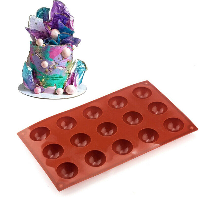 Hemisphere Shape Silicone 15Holes Baking Accessories Bakeware Kitchen Mo.l8