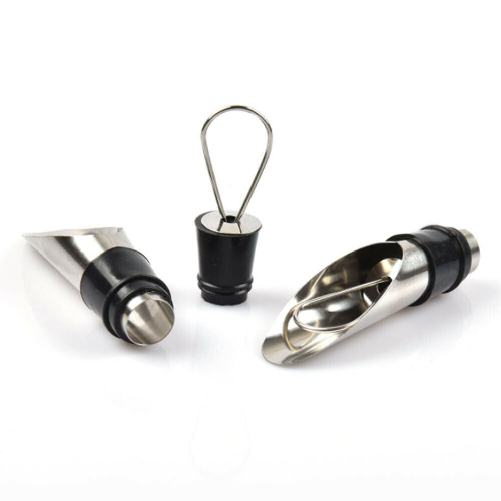 3pcs Wine Stopper Pouring Device Dual Wine Bottle Stopper Guide Liquor Pourers