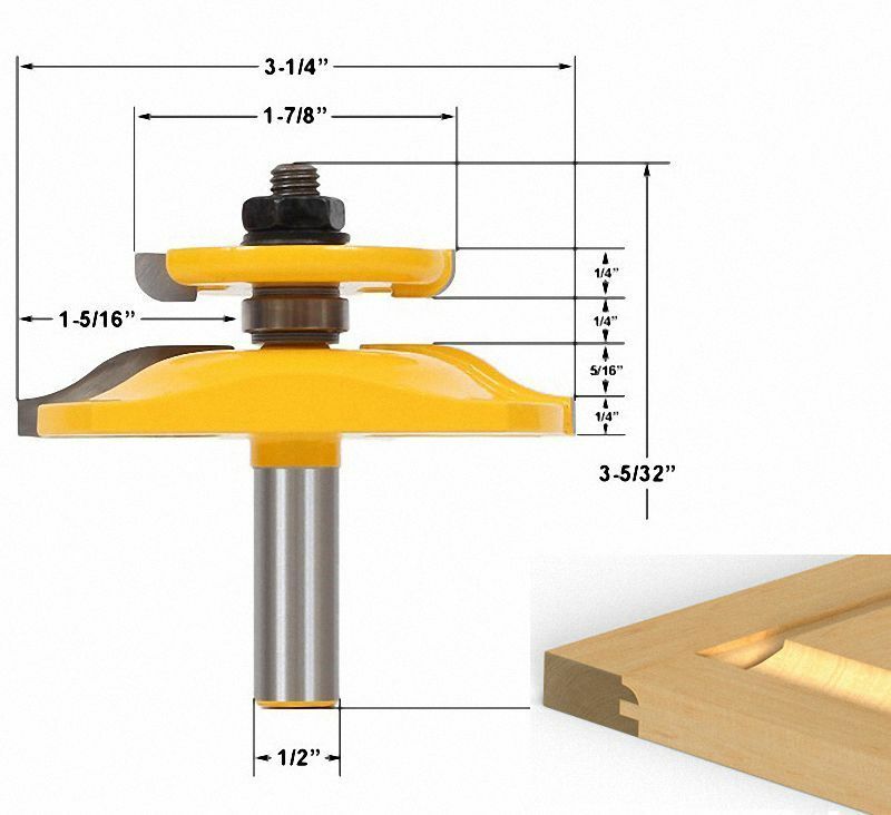 5 Pcs Tongue & Groove Mortising Router Bit Set - 1/2" Shank [M1]