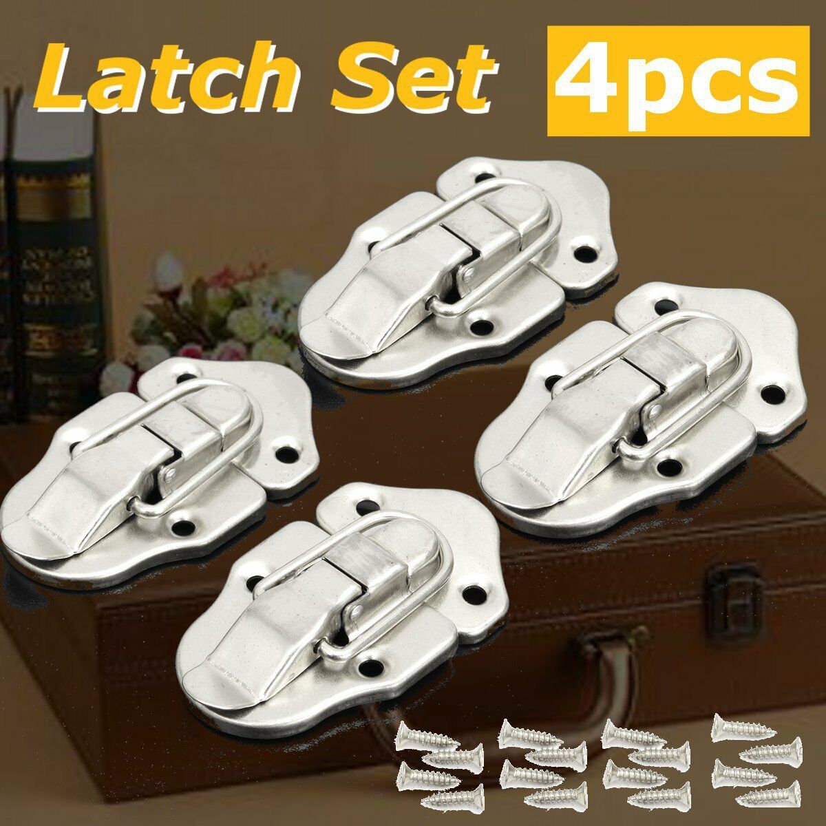 4Pcs Drawbolt Guitar Instrument Luggage Musical Case Stainless Steel Latch