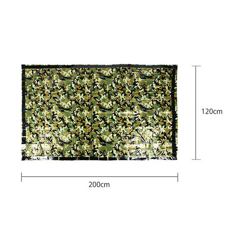 Camouflage Waterproof Reusable Emergency Sleeping Bag Thermal Camping Warm Pad