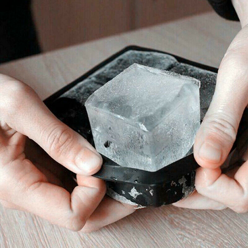 Silicone Ice Cube Square jumbo king Size Big Black Mould Large Mold Tr.l8