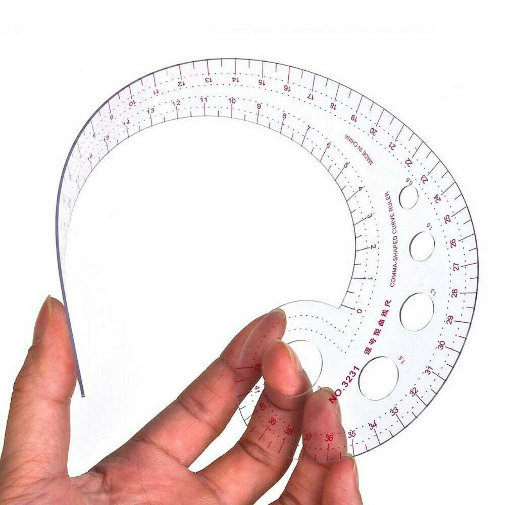 Plastic Ruler French Curve Rule Gauges Tailor DIY Craft Comma Shape Measure Tool