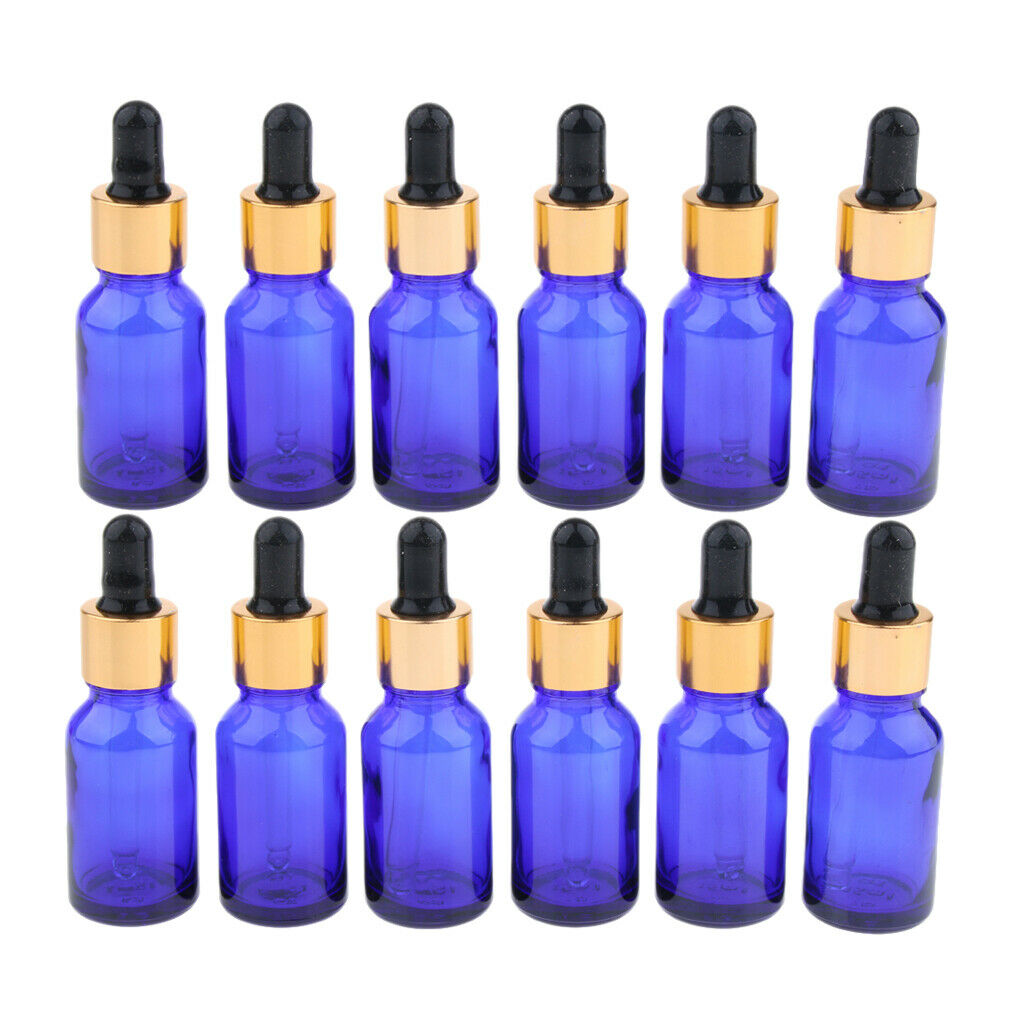 12x Portable Refillable Liquid Dropper Bottles Empty Essential Oil Container