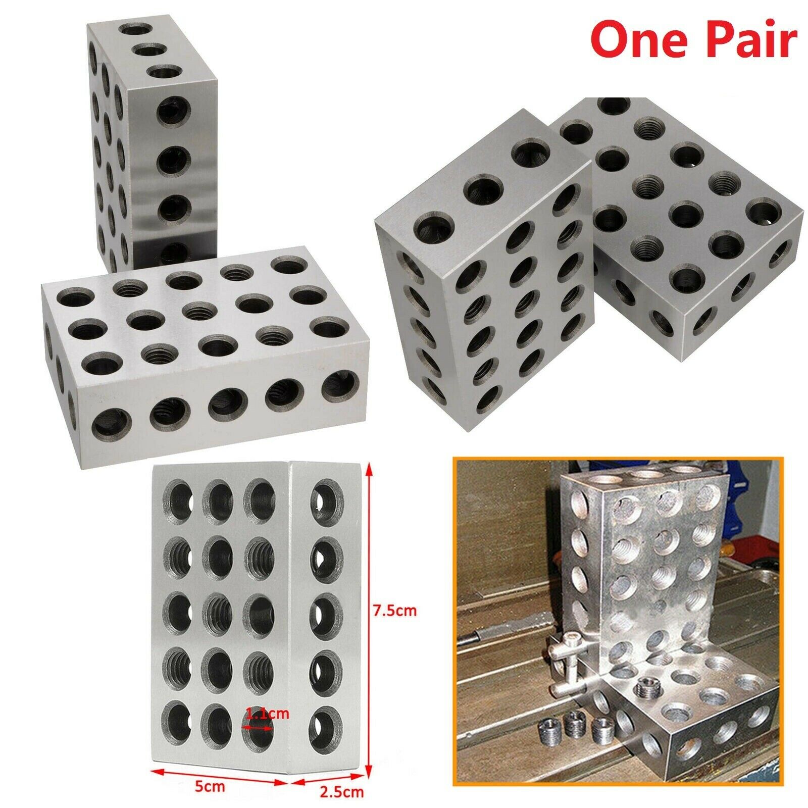 1 pair of block parallel blocks contains 23 holes (5) 3 / 8-16 threaded holes