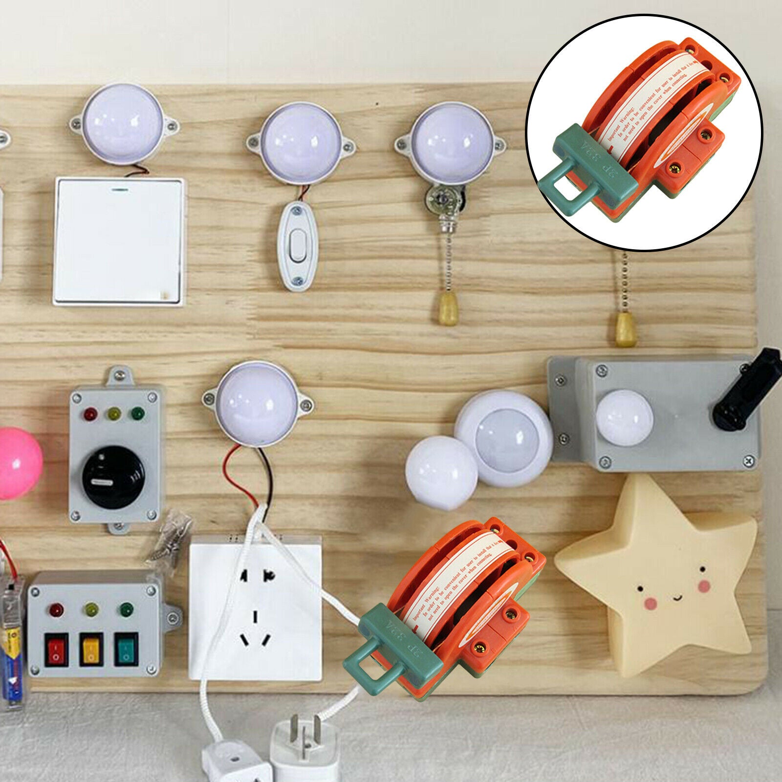 Simualtion Busy Board Kit Sensory Circuit Breaker Practical Skills Kids Toys