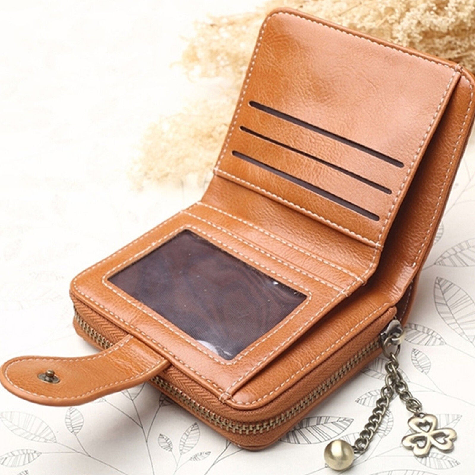 Womens Lady Bifold Coin Leather Cash Purse Card Holder Short Zipper Wallet New