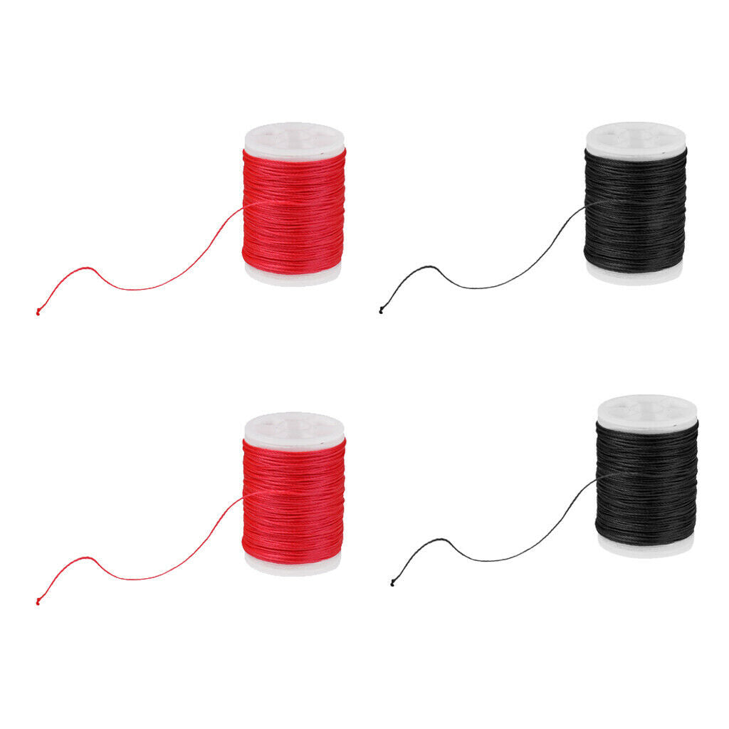 Set of 4  -light 120yard Archery Serving Thread Wear-resistant Red+Black