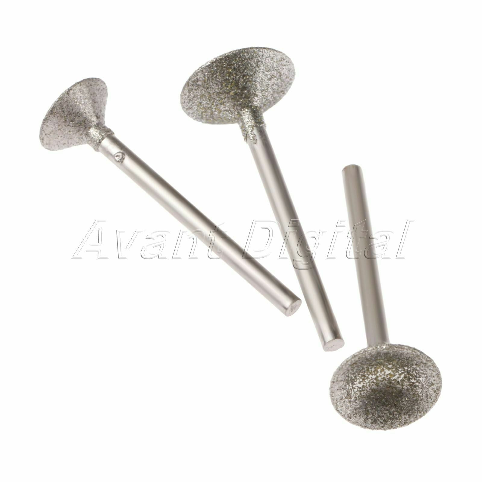 4Pc 3mm/0.12inch Grinding Shank Bur Diamond Spherical Concave Head 45mm/1.77inch