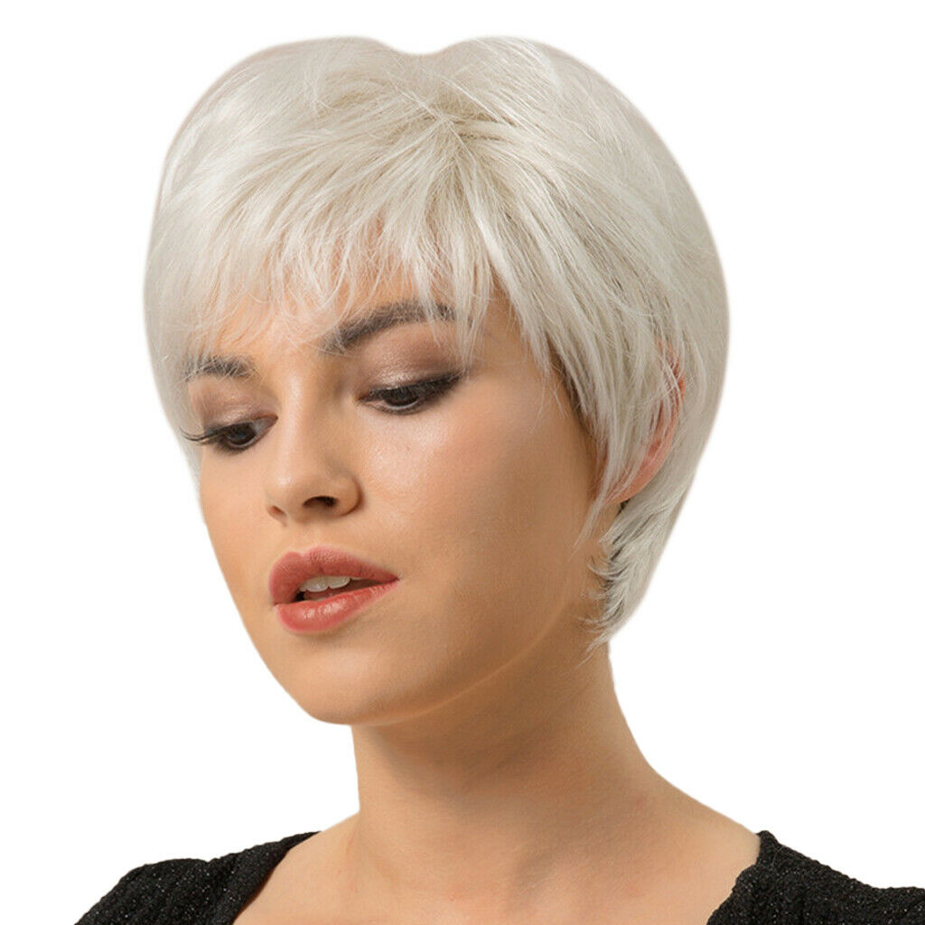 4X 8Inch Women Lasting Human Hair Wig Short Straight Hair Wig  Resistant