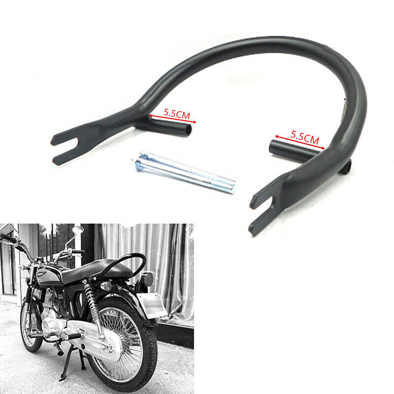 Refit Black Pipe Motorcycle Rear Shelf Handrail Tail Armrest Fin Luggage Rack