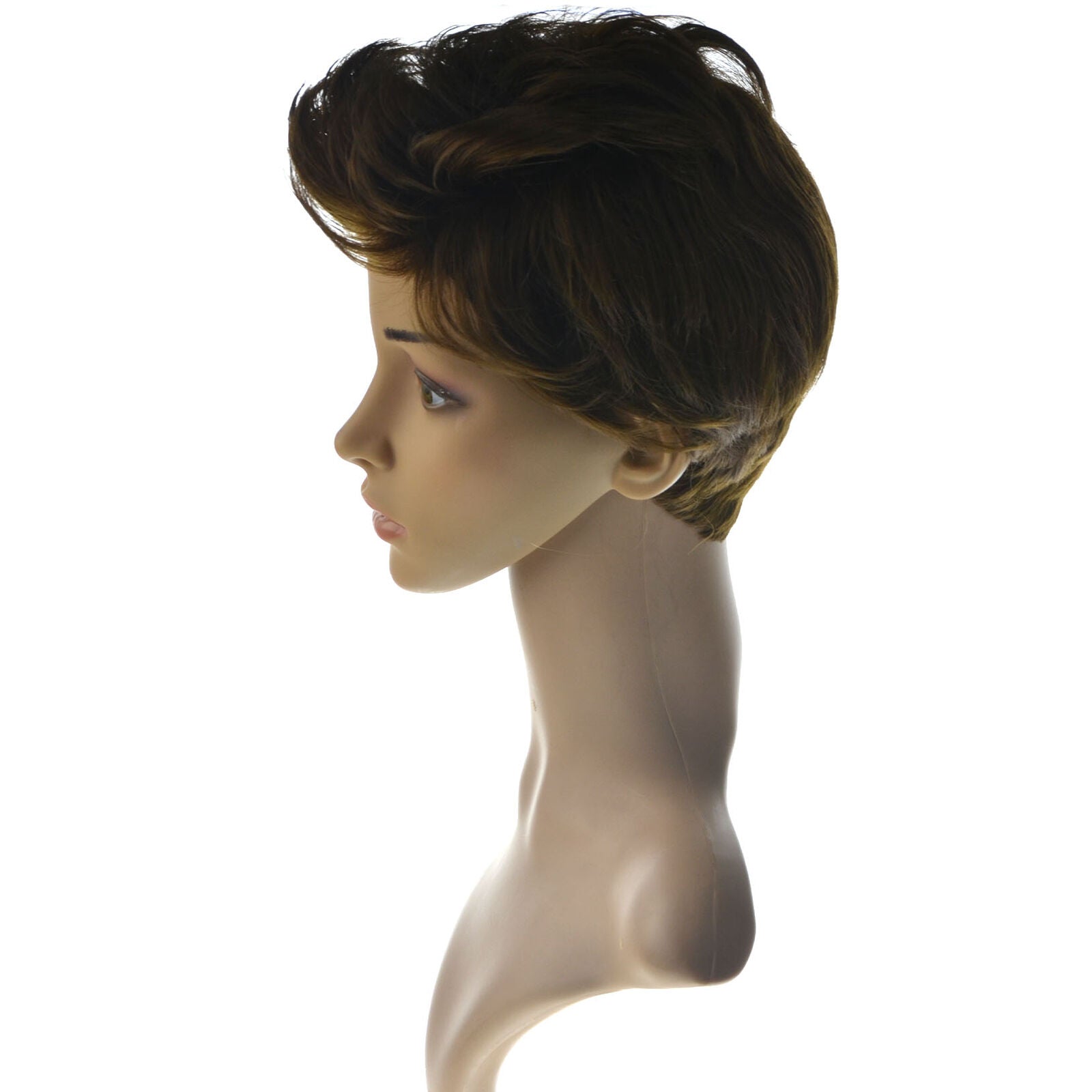 Men Handsome Brown Partial Anti-warping European and American Wig Headgear