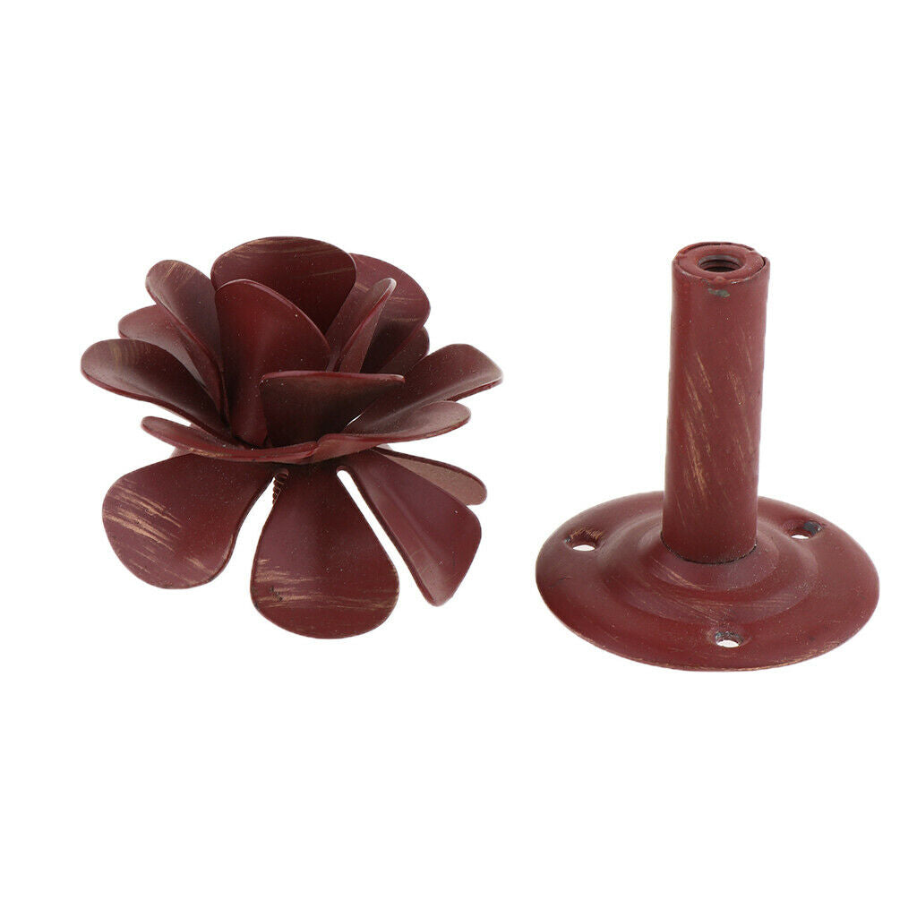 Rose Flower Curtain Holdbacks Metal Drapery Tieback Wall Hook Wine Red