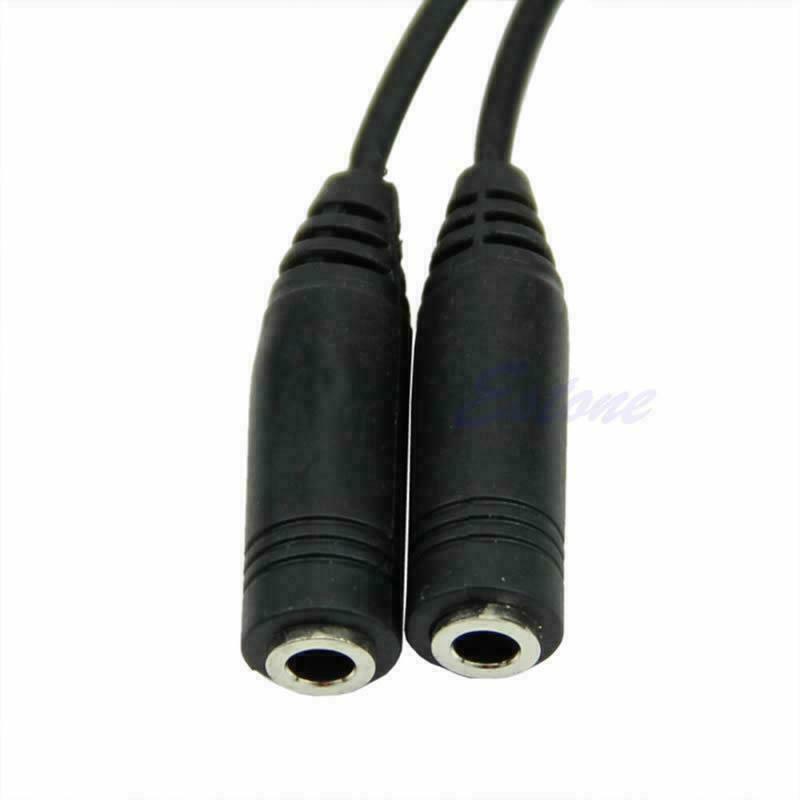 3.5mm 1/8 Male To 2 Dual Female Earphone Headphone Stereo Audio Y Splitter Cable