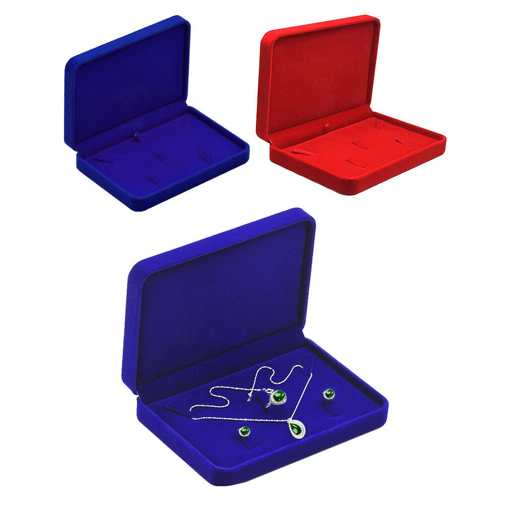 2Set Fashion Soft Velvet Jewelry Jewelry Set Box Necklace Storage Organizer