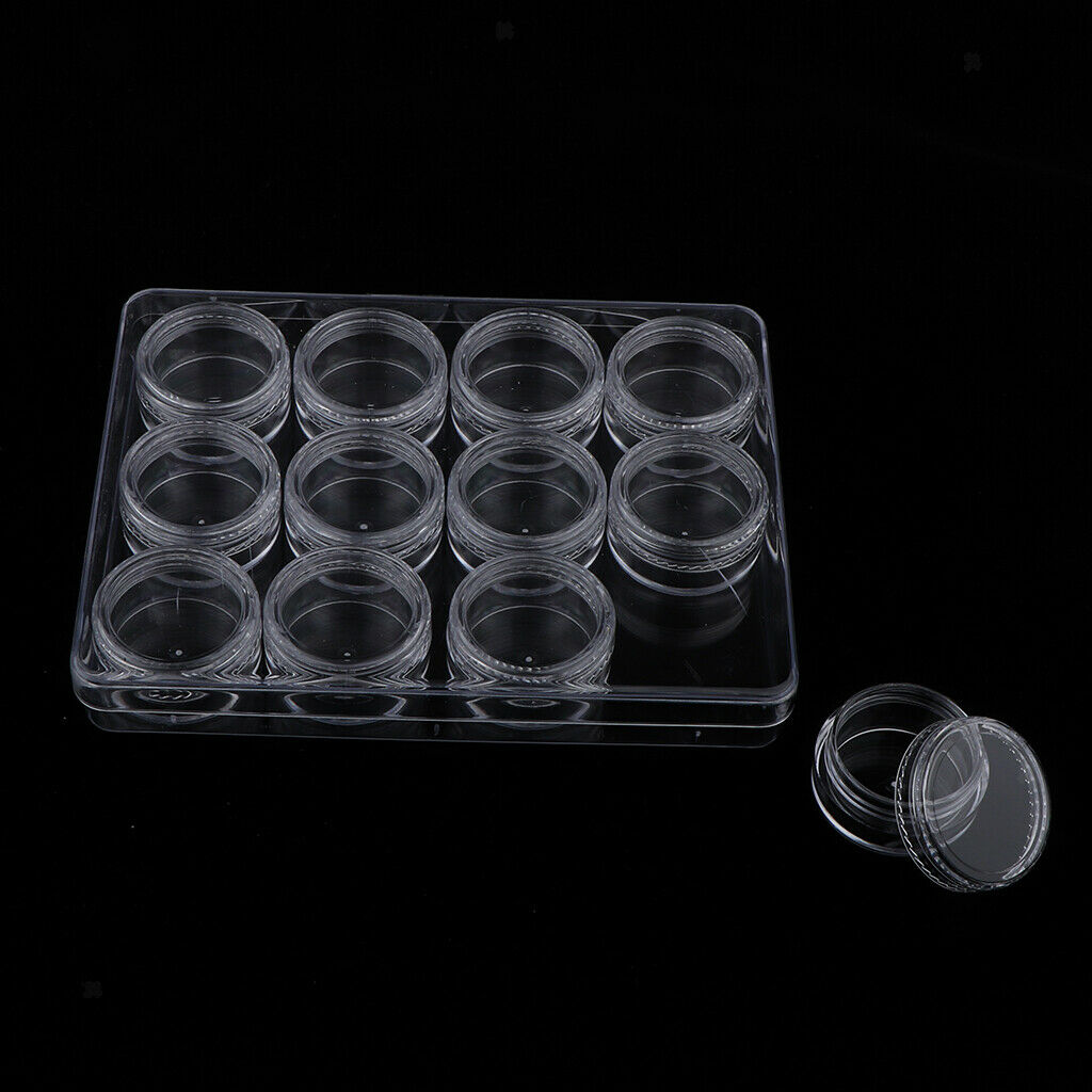 12 Compartments Clear Plastic Fishing Tackle Box Hooks Bait Storage Case