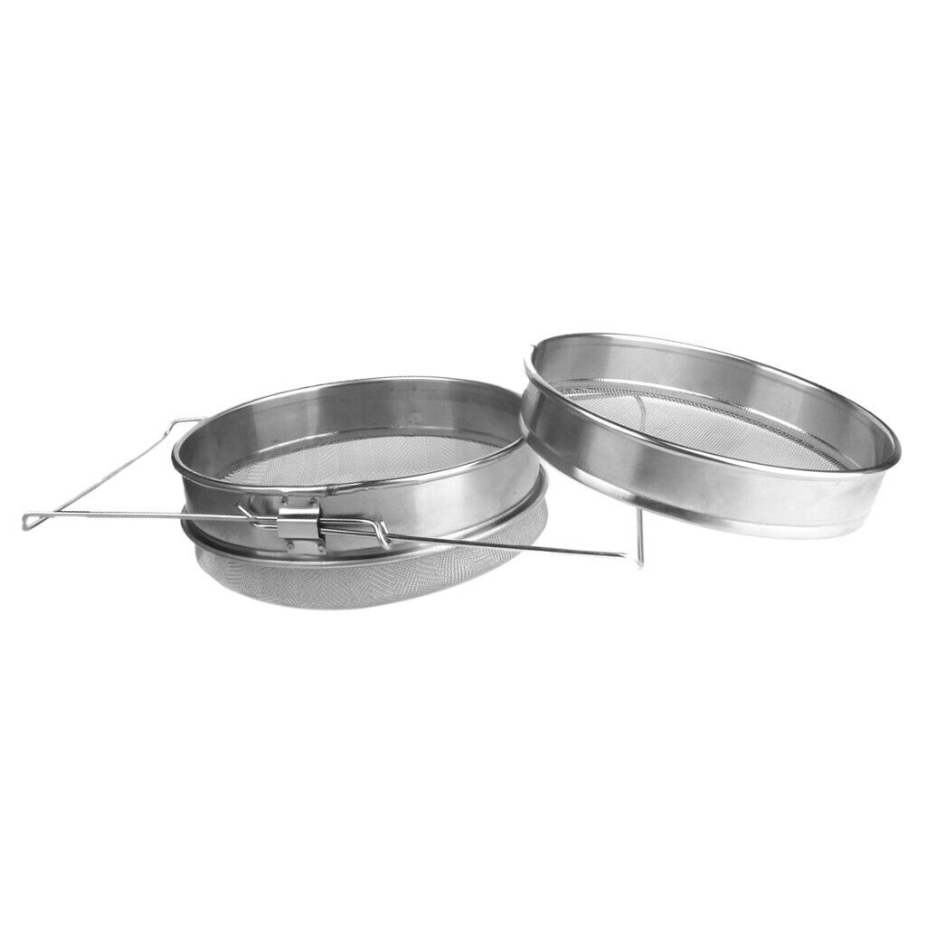 1 Set Double Sieve Honey Filter Strainer Beekeeping Equipment Tools New