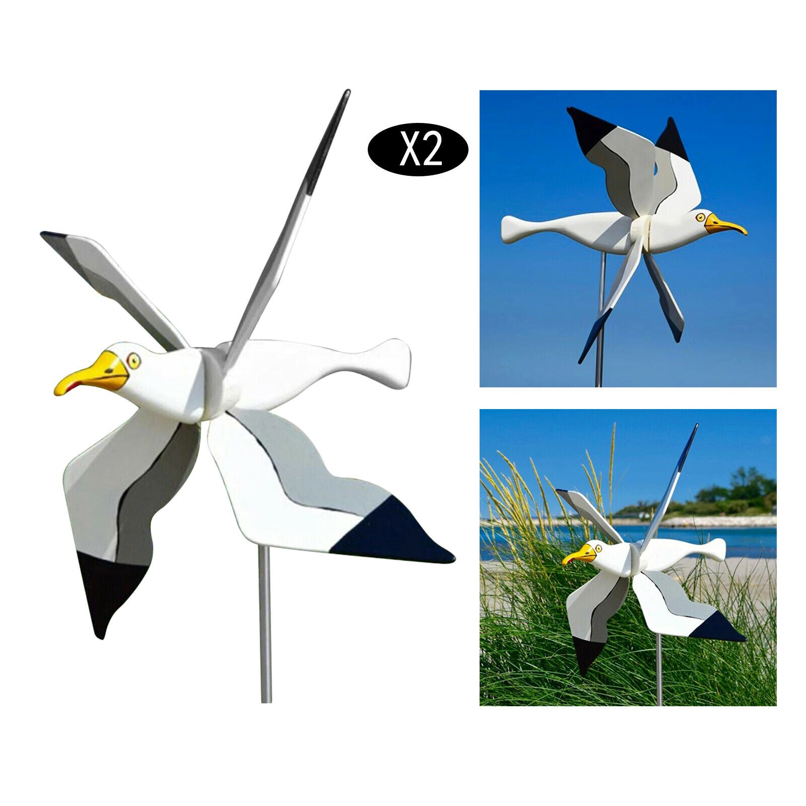 Durable Whirligig Seagull Windmill Wind Spinner For Garden Yard Outdoor