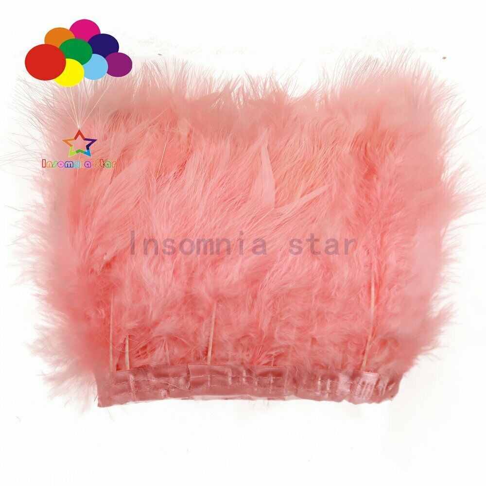 light watermelon red 2 Meters Fluffy Turkish Marabou Feather Ribbon Lace Trim