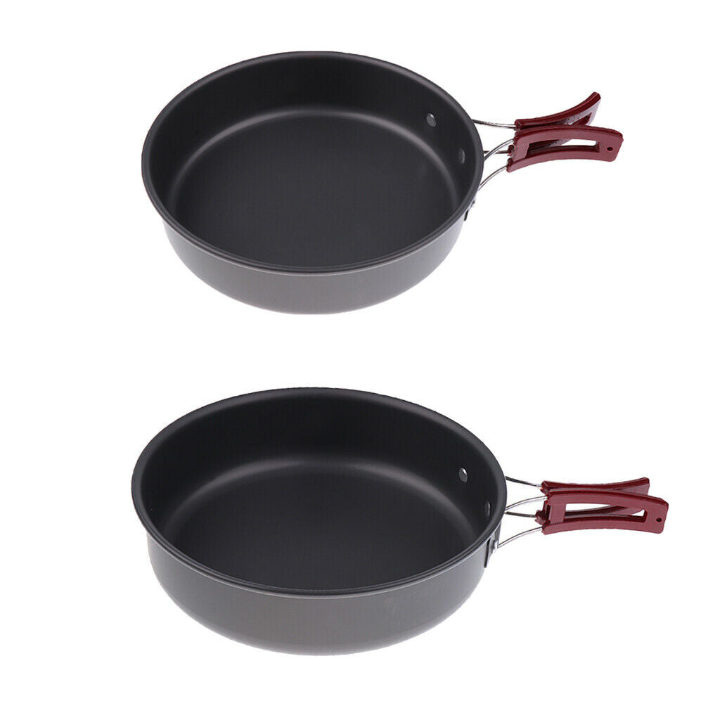 Aluminum Camping Pan Outdoor Cooking Cookware for Traveling Hiking Picnic M