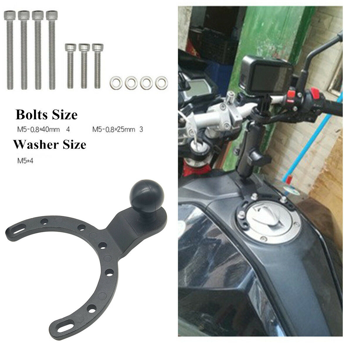 Quality Aluminum Alloy Stainless Steel Adjustable Motorcycle Tank Phone Holder