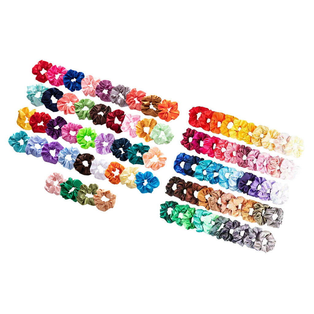 40Pack Hair Scrunchies Silk Satin Scrunchy Bobbles Elastic Hair Bands Holder