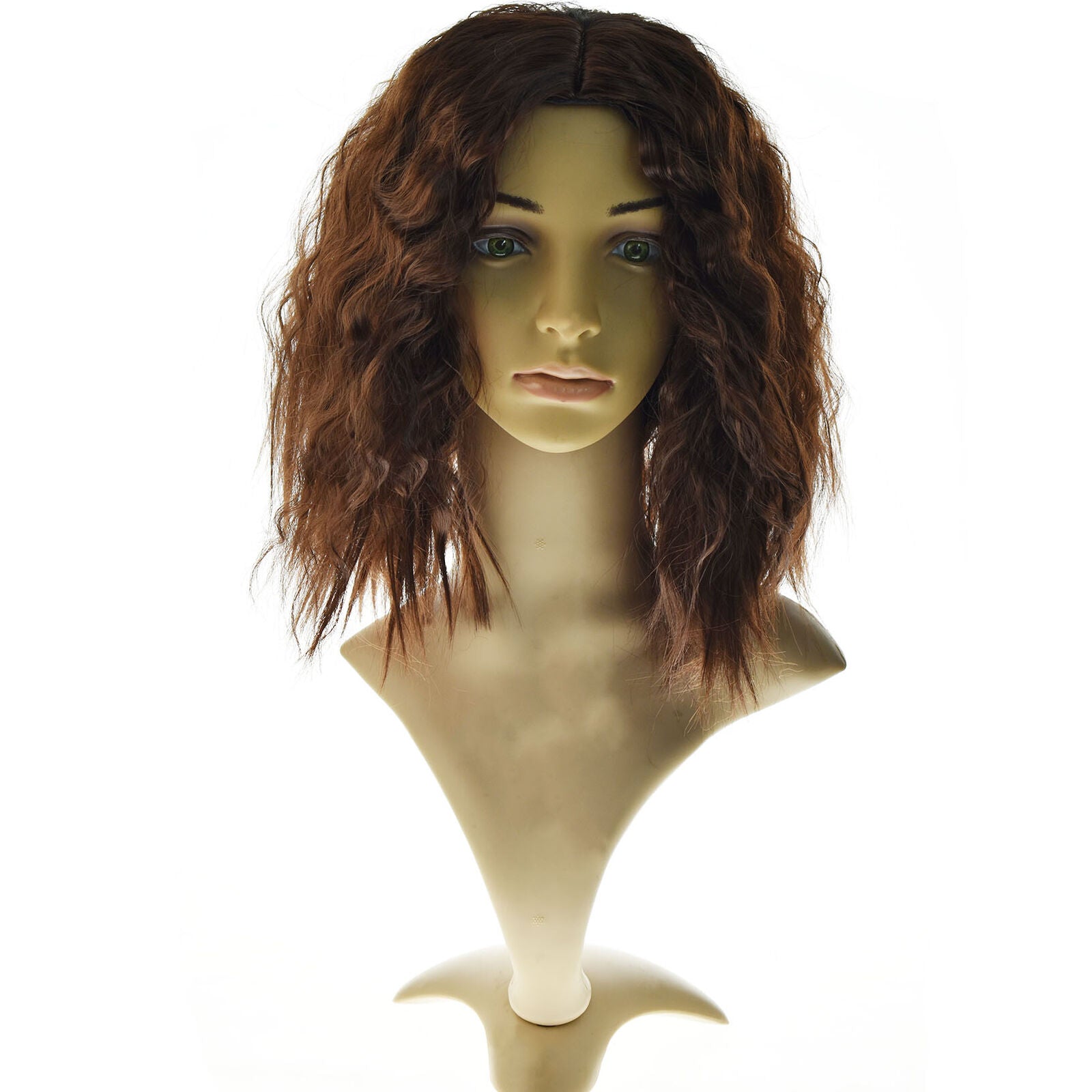 Fashion Sexy Women Medium Long Curly Wigs Black Brown Wavy Hair Natural Party