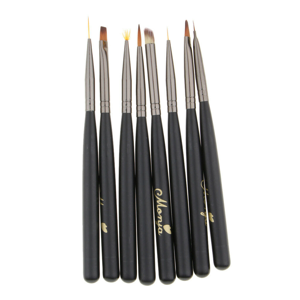 Nail Art UV Gel Liner Brush Handle Manicure Painting Pen Case Set