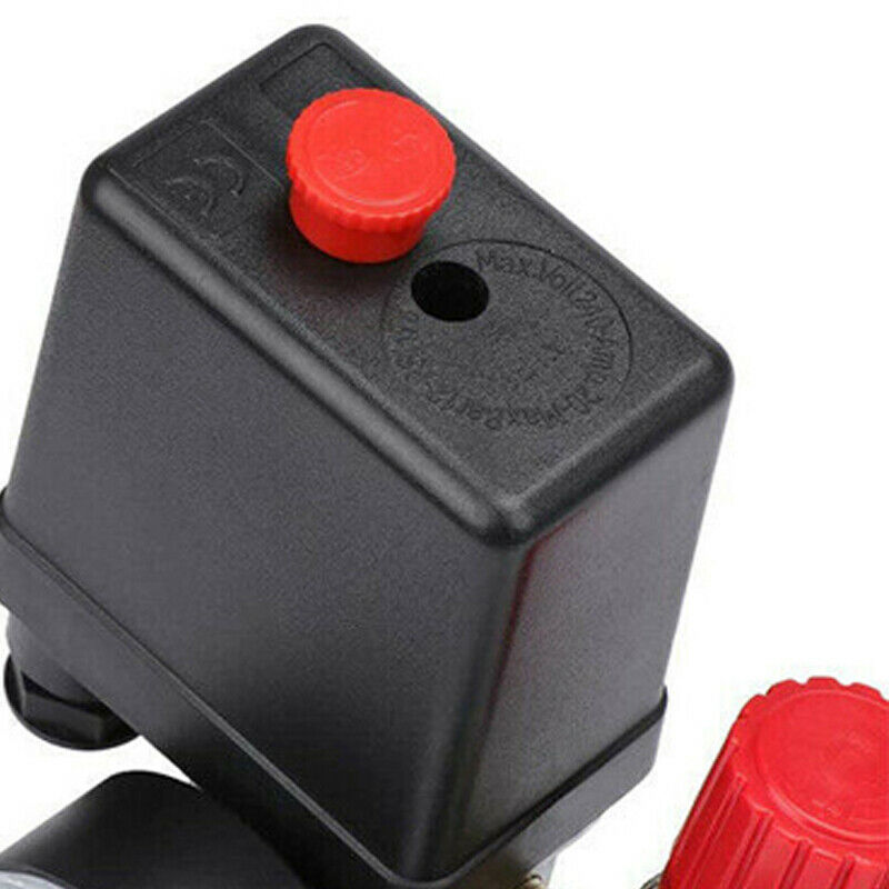 220V Air Compressor Pressure Switch Valve Manifold Relief Regulator Gauge 120PSI