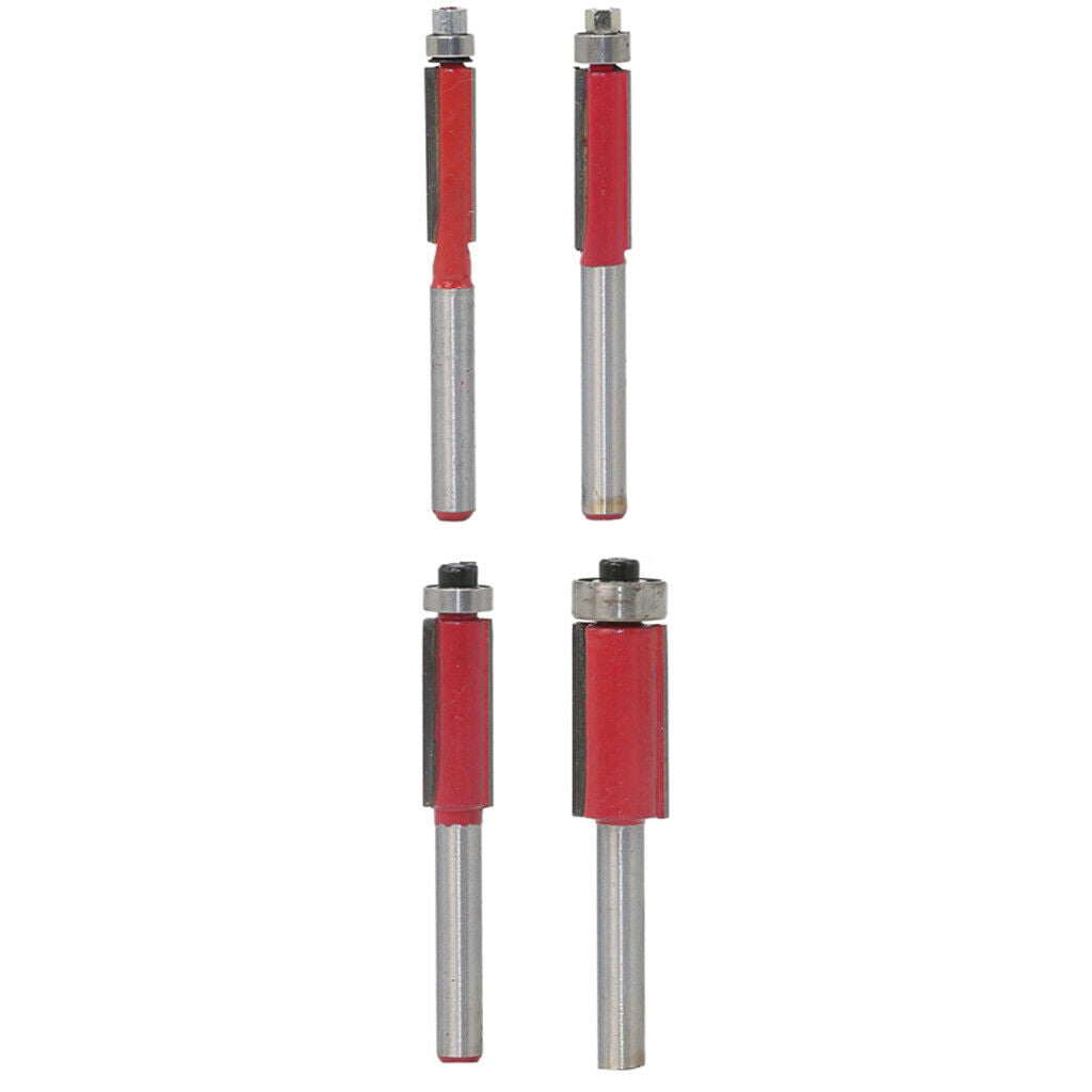 4pcs Flush Trim Router Bit 1/4'' Woodworking