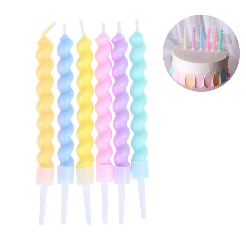 6pcs/set Creative Spiral Candle Cake Candle Baking Props Party Decorati.l8