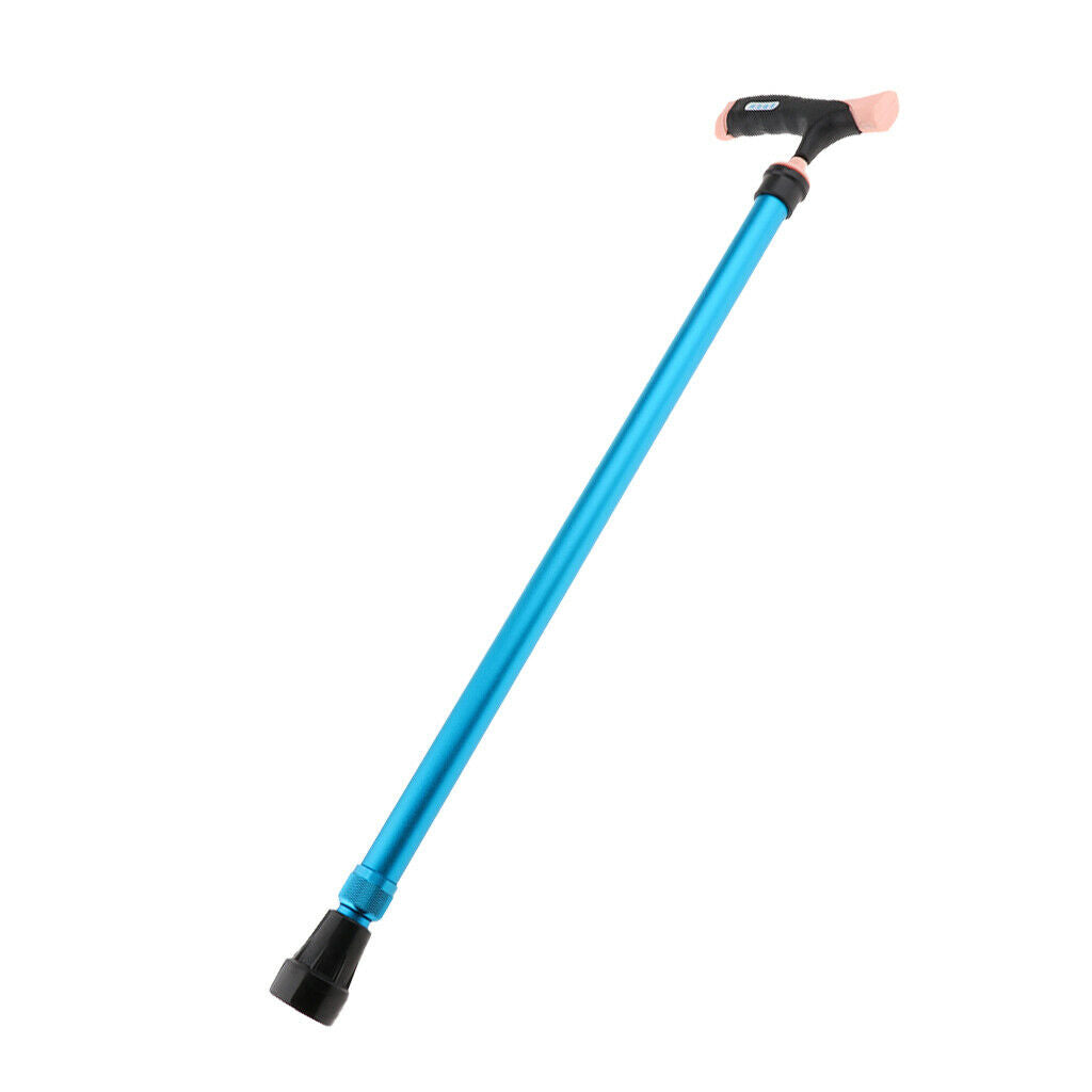 Adjustable Alloy Walking Stick Elderly Cane Hiking Trekking Pole Sky Blue