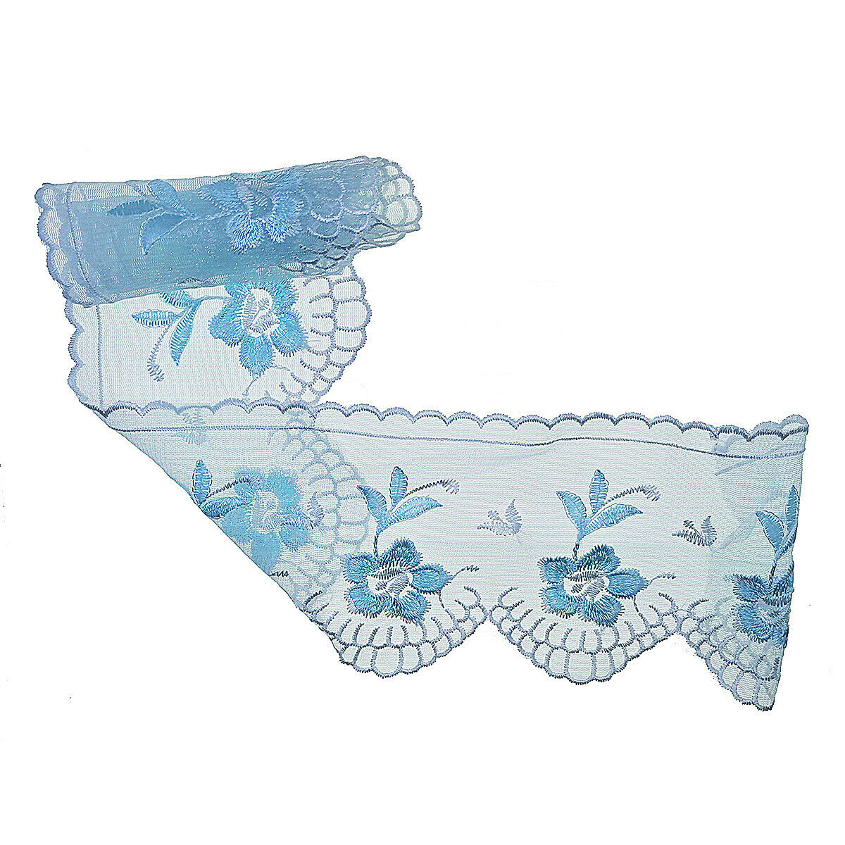 1Y Thread Embroidery Border Glitter Net Lace Fashion Bridal Wedding Dress Fabric