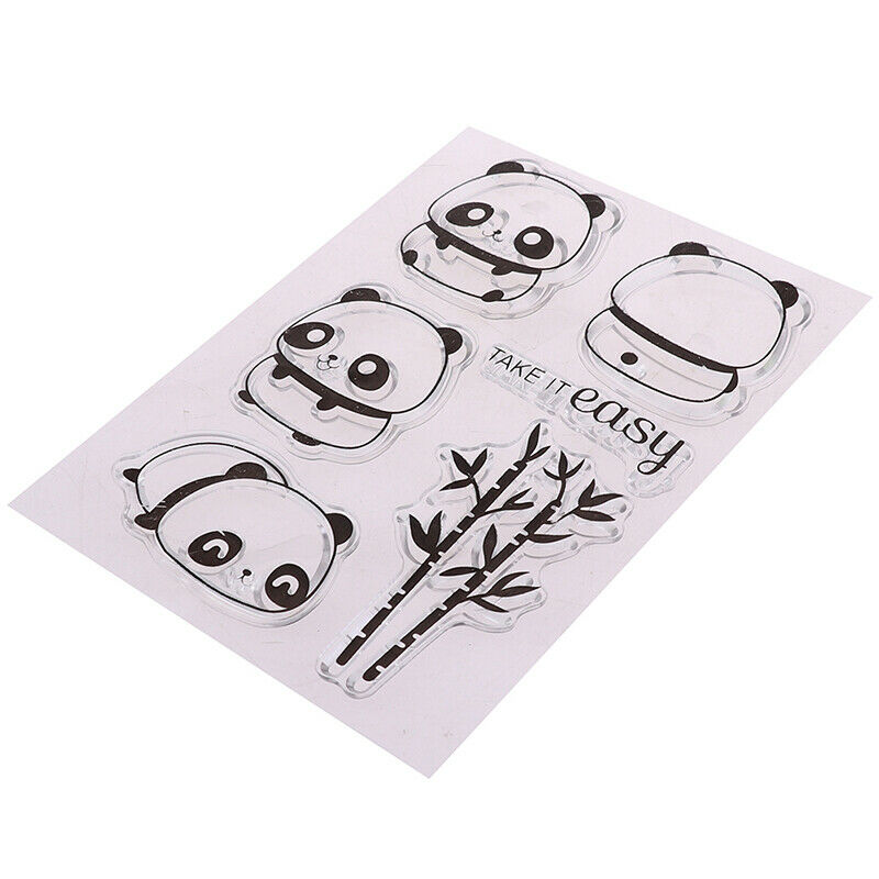 Cute Panda Transparent Silicone Clear Stamps for Scrapbook Album Cards .l8