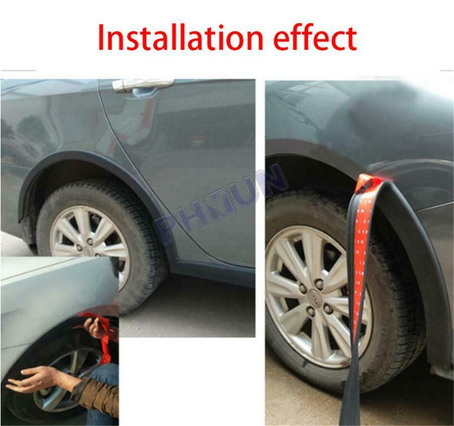 59''*1.97'' Car Wheel Eyebrow Extension Protector Arch Extenders Black Universal