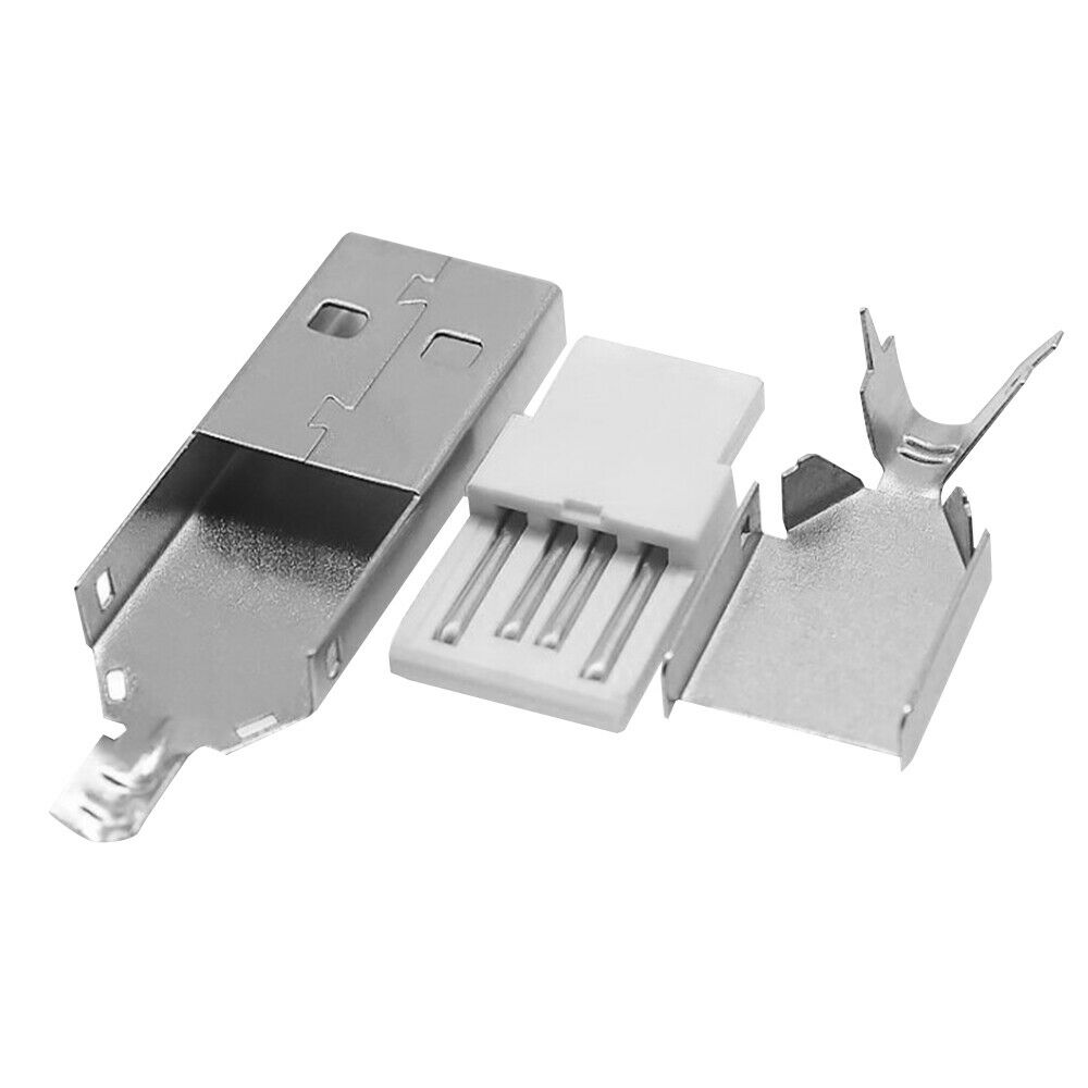 10PCS USB 2.0 Type A 4 Pin 30V 1.5A Male Plug Solder Wire Socket Connectors