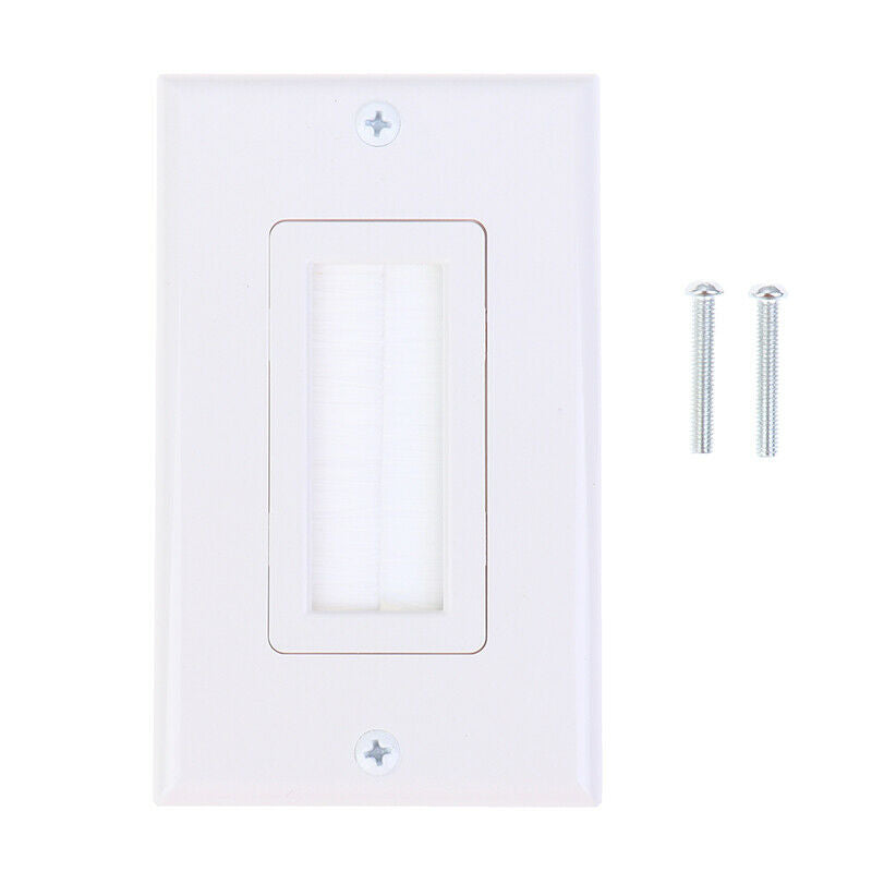 1 PCS White Brush Panel Opening Decor Cable Wire Wall Plate Face Pla.l8