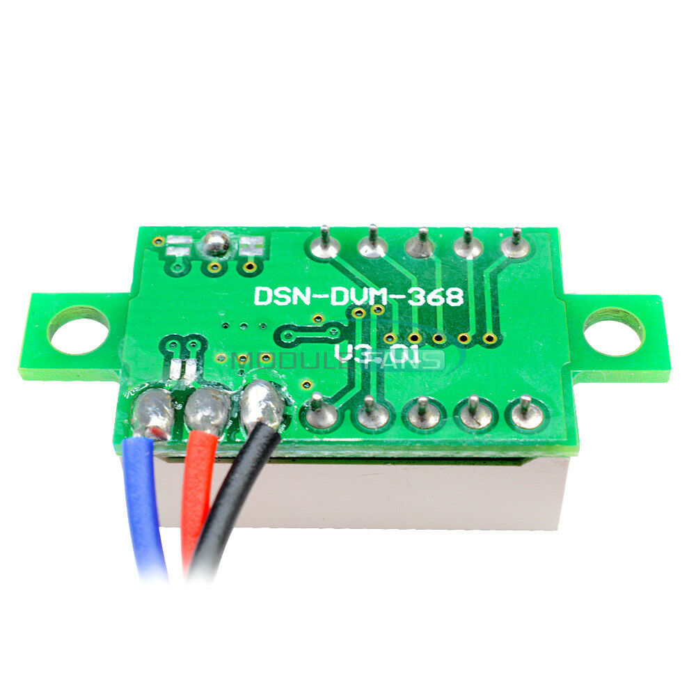 Red 3 Wires 0.36â€³ DC 0-30V LED Panel Voltage Meter 3-Digital Display Voltmeter