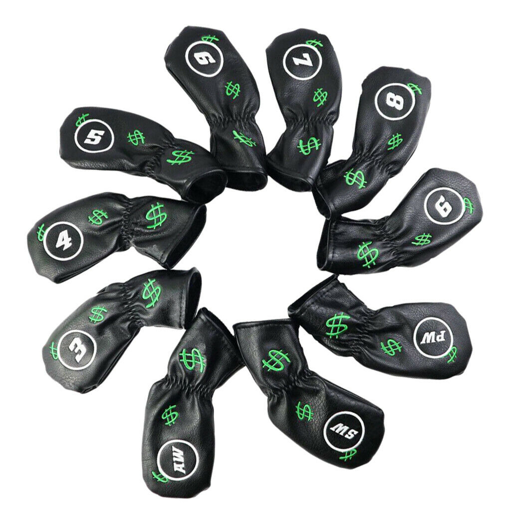 10 Pieces Golf Club Head Soft Cover Iron Putter Headcover Protector Sleeve