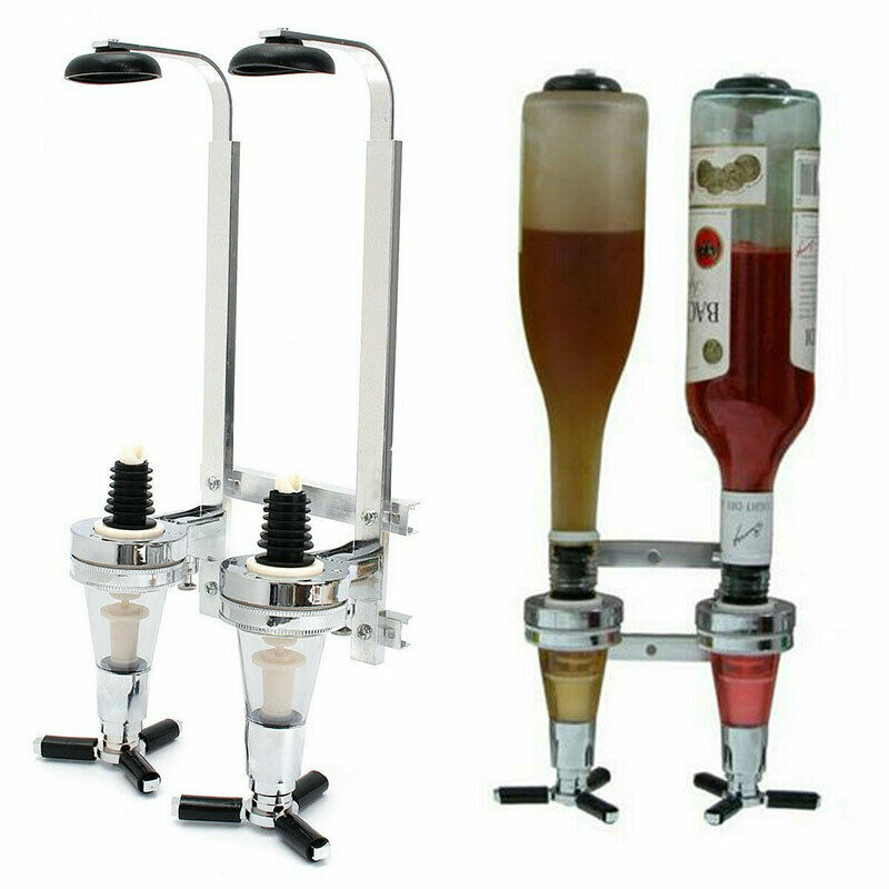 2 Bottle Stand Wall Mounted Dispenser Drinks Wine Spirits Bar Optics>BDAU