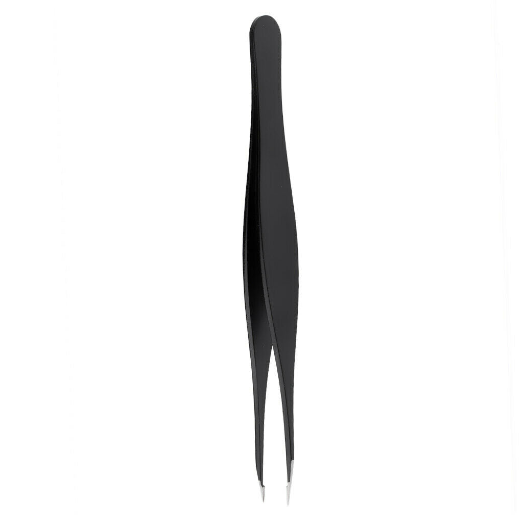 Eyelash Tweezers Curved Flat Clip Extension False Lash Applicator Clamp Sharp