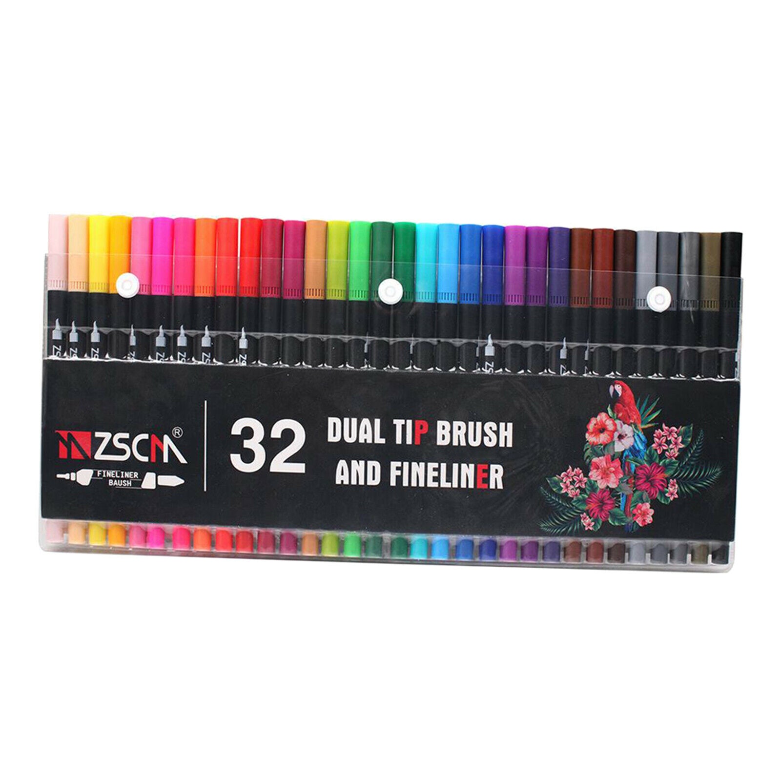32Pc Double Tip Fineliner Brush Markers Pen for Kids Adults Drawing
