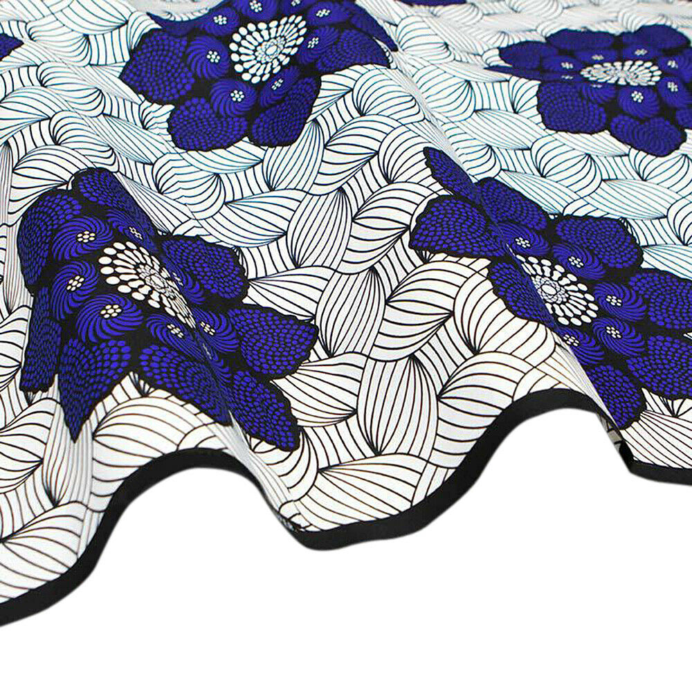 1yard Polyester Plain Weave African Printing Flower Fabric Garment DIY Materials